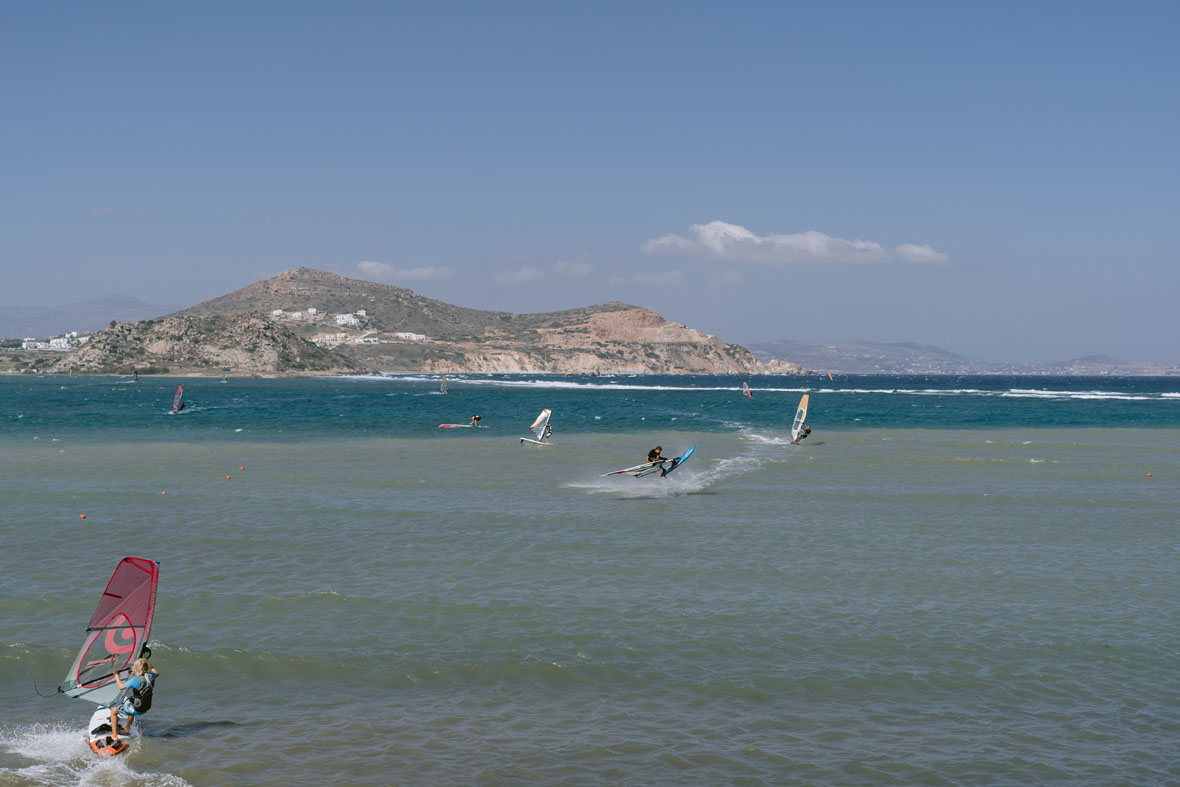 Naxos - Flisvos Lagunen Center, Windsurf Action