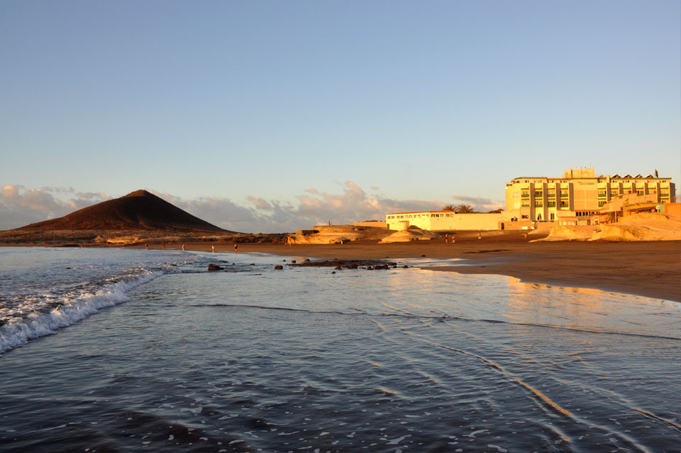 El Medano, Playa Sur Tenerife Blick vom Meer