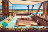 Limnos, Keros Blue, Lounge und Pool mit Meerblick