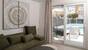 Naxos Beach I, Maisonette, Wohnraum Blick Terrasse