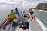 Mauritius Le Morne - ION CLUB Prestige, Fahrt zum Kitespot mit dem Schulungsboot