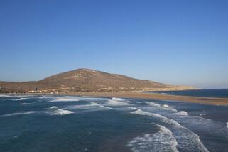 Rhodos Prasonisi - Links Wave Spot, Rechts Flachwasser