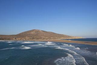 Rhodos Prasonisi - Links Wave Spot, Rechts Flachwasser