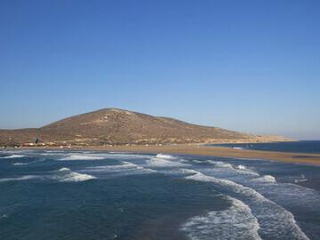 Rhodos Prasonisi - Links Wave Spot, Rechts Flachwasser