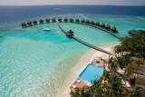 Malediven - Thulhagiri Island Resort, Aerial Wasserbungalows und Pool