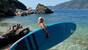 Lefkada -  Surf School, Birgit beim SUP-Ausflug