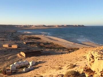 Dakhla Süd - Heliophora, Überblick Bucht Richtung Süden